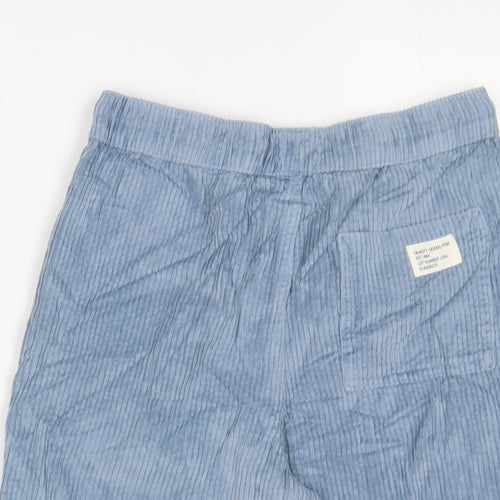 Marks and Spencer Boys Blue Cotton Bermuda Shorts Size 11-12 Years L7 in Regular Drawstring - Pockets