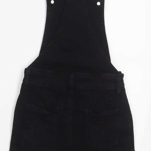 Marks and Spencer Girls Black Cotton Dungaree One-Piece Size 4-5 Years Button - Pockets