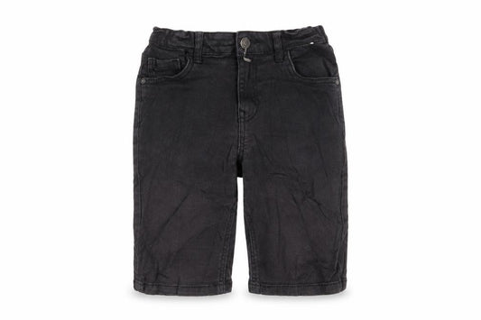 Denim & Co. Boys Black Cotton Bermuda Shorts Size 8-9 Years Regular Zip - Adjustable waist, Pockets