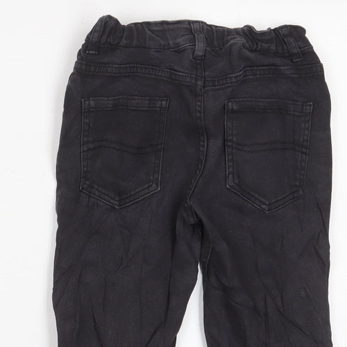 Denim & Co. Boys Black Cotton Bermuda Shorts Size 8-9 Years Regular Zip - Adjustable waist, Pockets