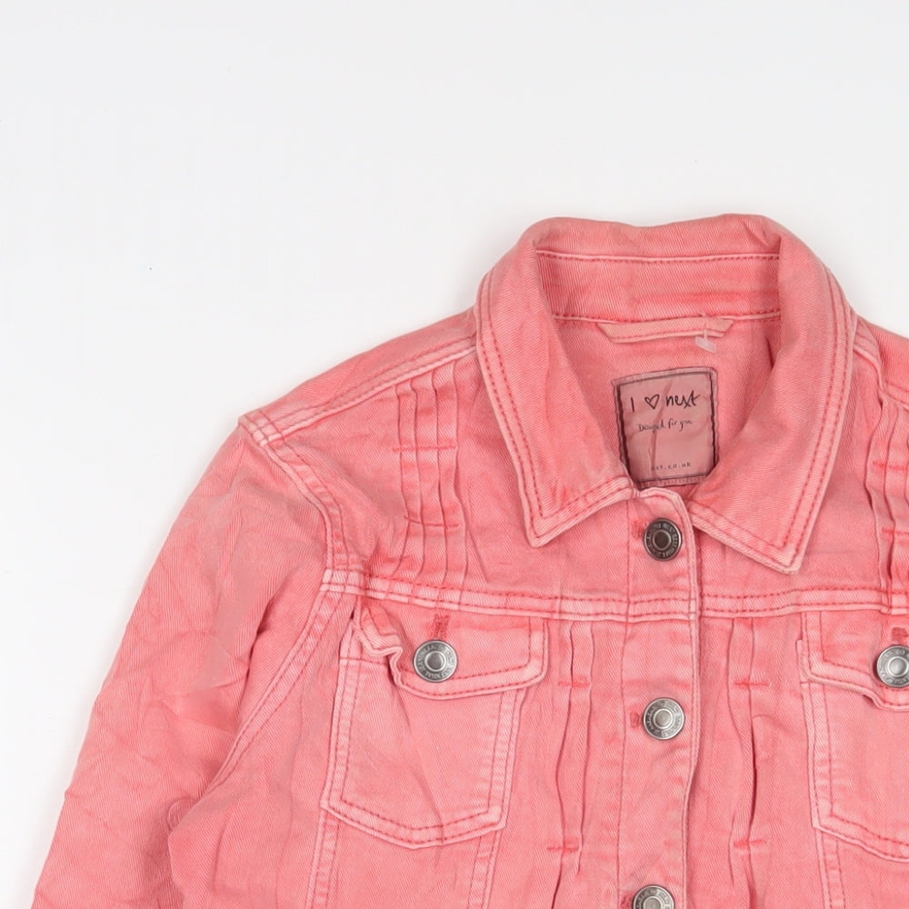 NEXT Girls Pink Jacket Size 16 Years Button - Pockets