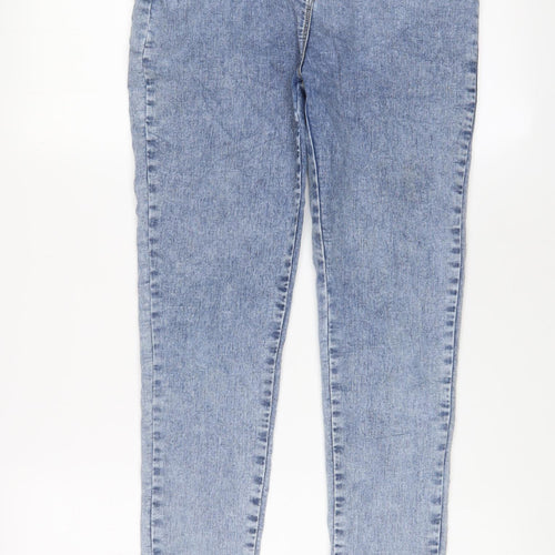 Matalan Girls Blue Cotton Tapered Jeans Size 13 Years L27 in Regular Zip - Pockets