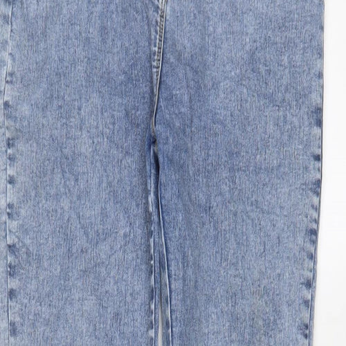 Matalan Girls Blue Cotton Tapered Jeans Size 13 Years L27 in Regular Zip - Pockets