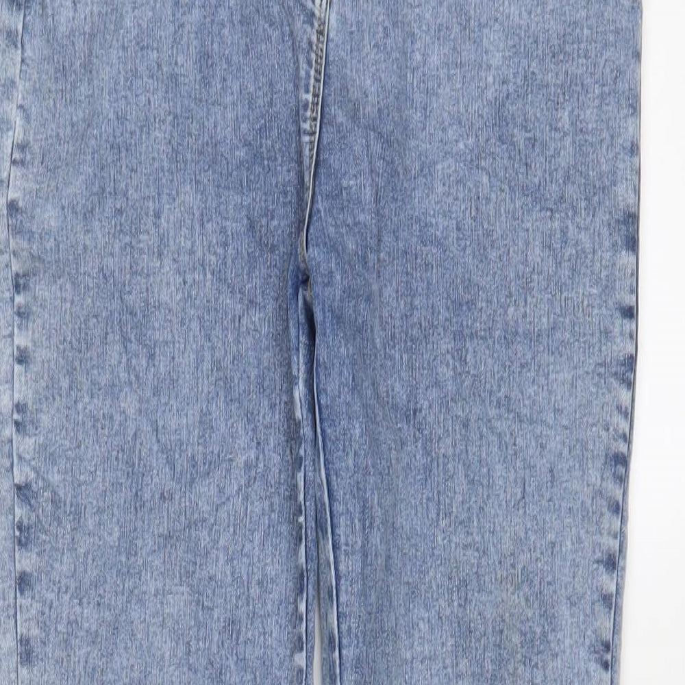 Matalan Girls Blue Cotton Tapered Jeans Size 13 Years L27 in Regular Zip - Pockets