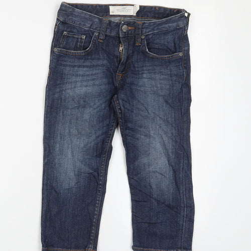 H&M Boys Blue Cotton Straight Jeans Size 10-11 Years Regular Zip - Adjustable waist, Pockets