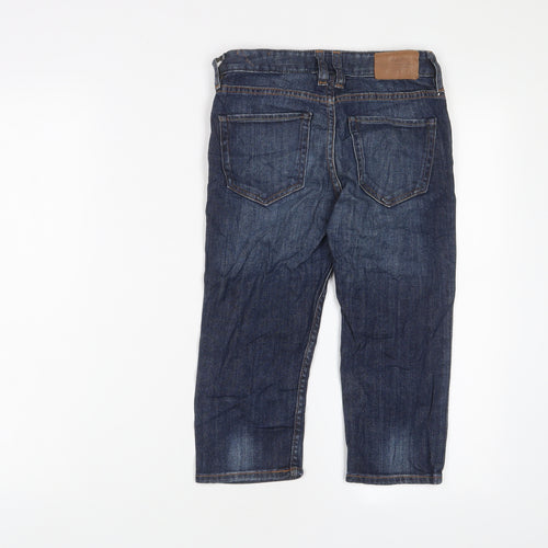 H&M Boys Blue Cotton Straight Jeans Size 10-11 Years Regular Zip - Adjustable waist, Pockets