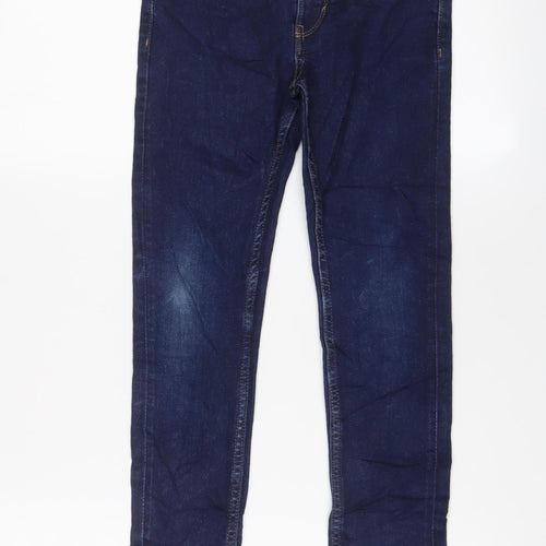 Matalan Boys Blue Cotton Skinny Jeans Size 8 Years Regular Zip