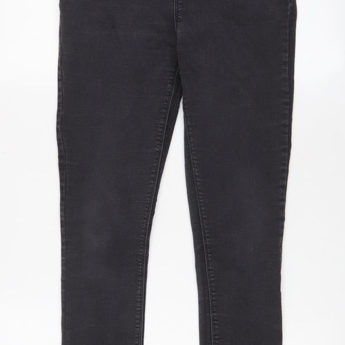 New Look Womens Grey Cotton Skinny Jeans Size 14 L27 in Regular Zip