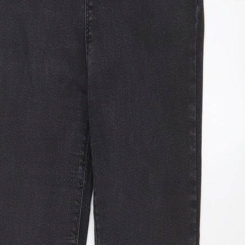 New Look Womens Grey Cotton Skinny Jeans Size 14 L27 in Regular Zip