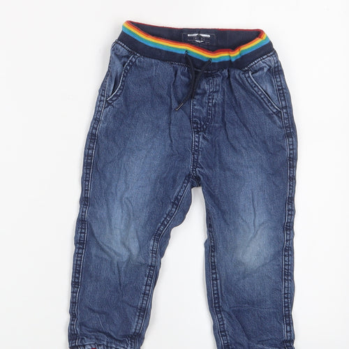 NEXT Boys Blue Cotton Straight Jeans Size 2 Years Regular Drawstring - 1.5-2 Years