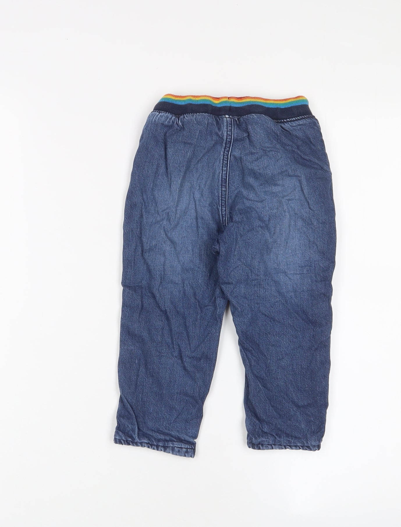 NEXT Boys Blue Cotton Straight Jeans Size 2 Years Regular Drawstring - 1.5-2 Years