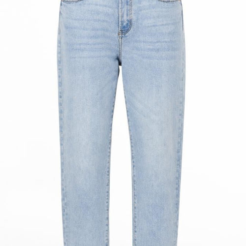 Denim & Co. Womens Blue Cotton Straight Jeans Size 8 L28 in Regular Zip - Pockets