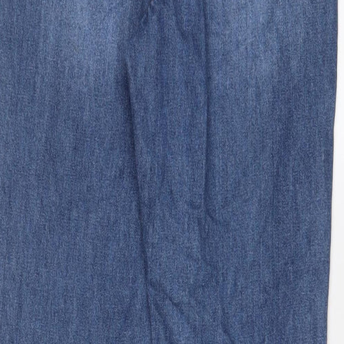 NEXT Girls Blue Cotton Straight Jeans Size 12 Years L28 in Regular Zip - Sequins