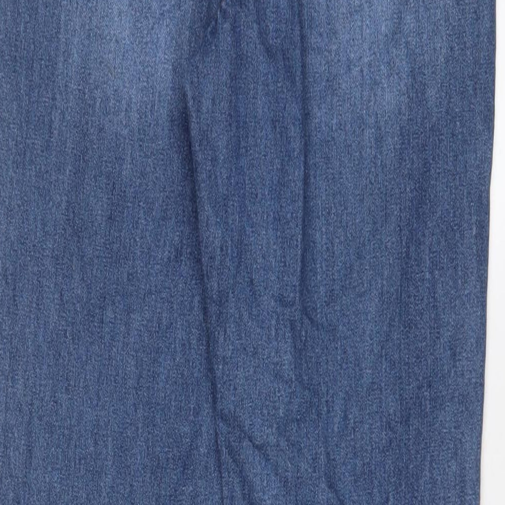 NEXT Girls Blue Cotton Straight Jeans Size 12 Years L28 in Regular Zip - Sequins