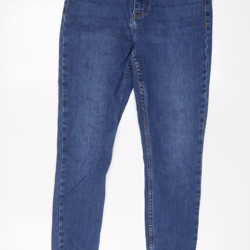 Denim & Co. Womens Blue Cotton Skinny Jeans Size 10 L28 in Regular Zip - 10/12