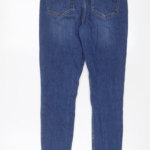 Denim & Co. Womens Blue Cotton Skinny Jeans Size 10 L28 in Regular Zip - 10/12