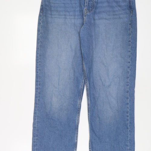 ASOS Womens Blue Cotton Straight Jeans Size 28 in L30 in Regular Button