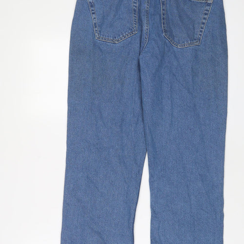 ASOS Womens Blue Cotton Straight Jeans Size 28 in L30 in Regular Button