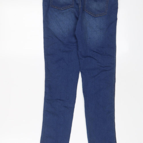 TU Girls Blue Cotton Skinny Jeans Size 11 Years L27 in Regular Zip - Adjustable waist, Pockets