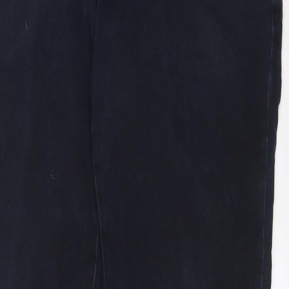 Meyer Mens Blue Cotton Trousers Size 36 in L29 in Regular Zip - Short Leg, Pockets