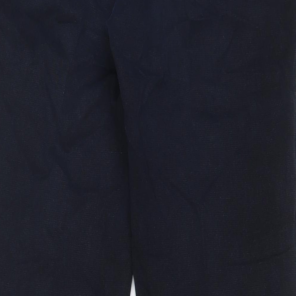 Meyer Mens Blue Cotton Trousers Size 36 in L29 in Regular Zip - Short Leg, Pockets
