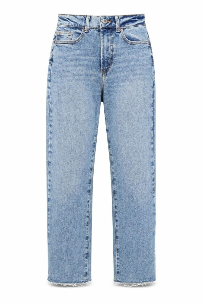 Denim & Co. Womens Blue Cotton Straight Jeans Size 4 L28 in Regular Zip - Pockets