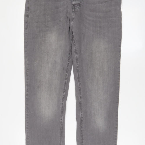 Denim & Supply Mens Grey Cotton Straight Jeans Size 36 in L34 in Slim Zip - Pockets