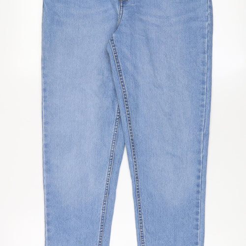 Denim & Co. Womens Blue Cotton Straight Jeans Size 8 L28 in Regular Zip - Pockets