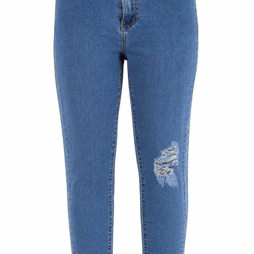 MOMOKROM Womens Blue Cotton Skinny Jeans Size 8 L28 in Regular Zip - Pockets