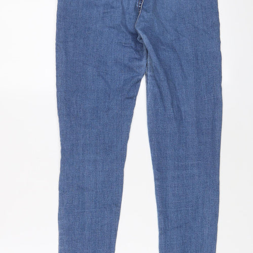 MOMOKROM Womens Blue Cotton Skinny Jeans Size 8 L28 in Regular Zip - Pockets