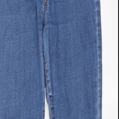 MOMOKROM Womens Blue Cotton Skinny Jeans Size 8 L28 in Regular Zip - Pockets