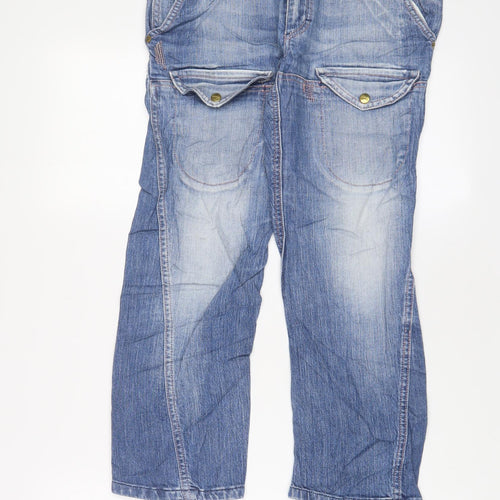 H&M Womens Blue Cotton Cropped Jeans Size 28 in L21 in Regular Zip