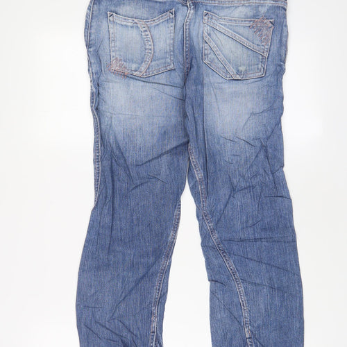 H&M Womens Blue Cotton Cropped Jeans Size 28 in L21 in Regular Zip
