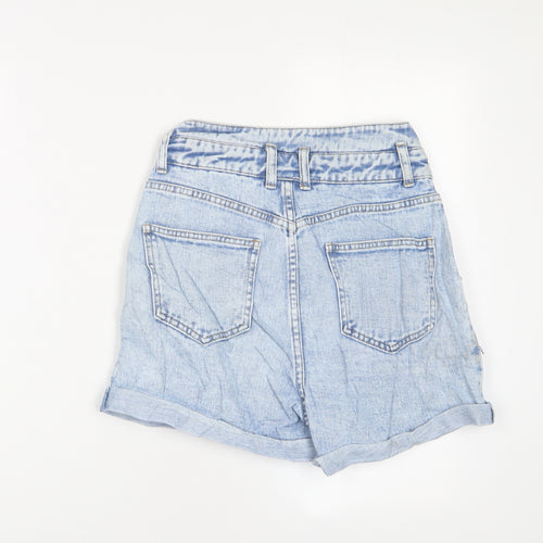 Denim & Co. Womens Blue Cotton Basic Shorts Size 8 L3 in Regular Zip