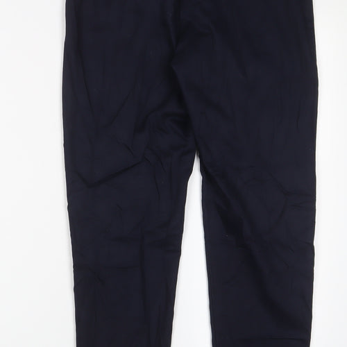 H&M Womens Blue Cotton Trousers Size 10 L28 in Regular Zip
