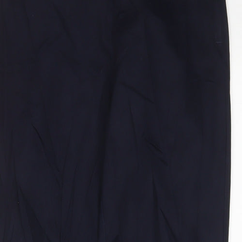 H&M Womens Blue Cotton Trousers Size 10 L28 in Regular Zip