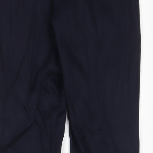 H&M Womens Blue Cotton Trousers Size 10 L28 in Regular Zip