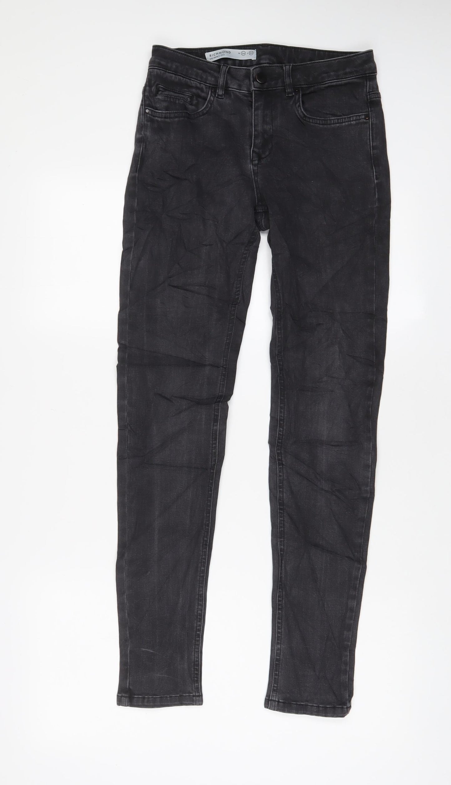Richmond Womens Grey Cotton Skinny Jeans Size 24 in L30 in Regular Zip - Pockets
