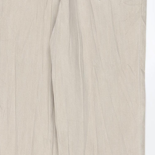 Marks and Spencer Womens Beige Cotton Straight Jeans Size 8 L28 in Regular Zip