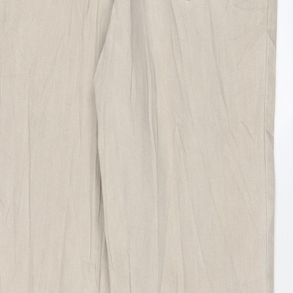 Marks and Spencer Womens Beige Cotton Straight Jeans Size 8 L28 in Regular Zip