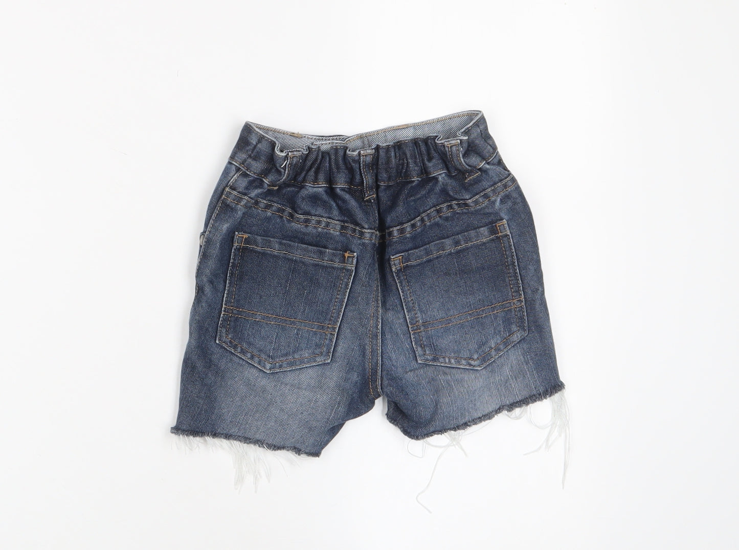 George Boys Blue Cotton Bermuda Shorts Size 2-3 Years Regular Zip - Adjustable waist, Pockets