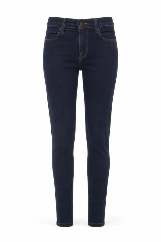 Front view of J.BRAND women’s blue cotton skinny jeans, size UK 25, in, 24-inch leg regular zip - pockets