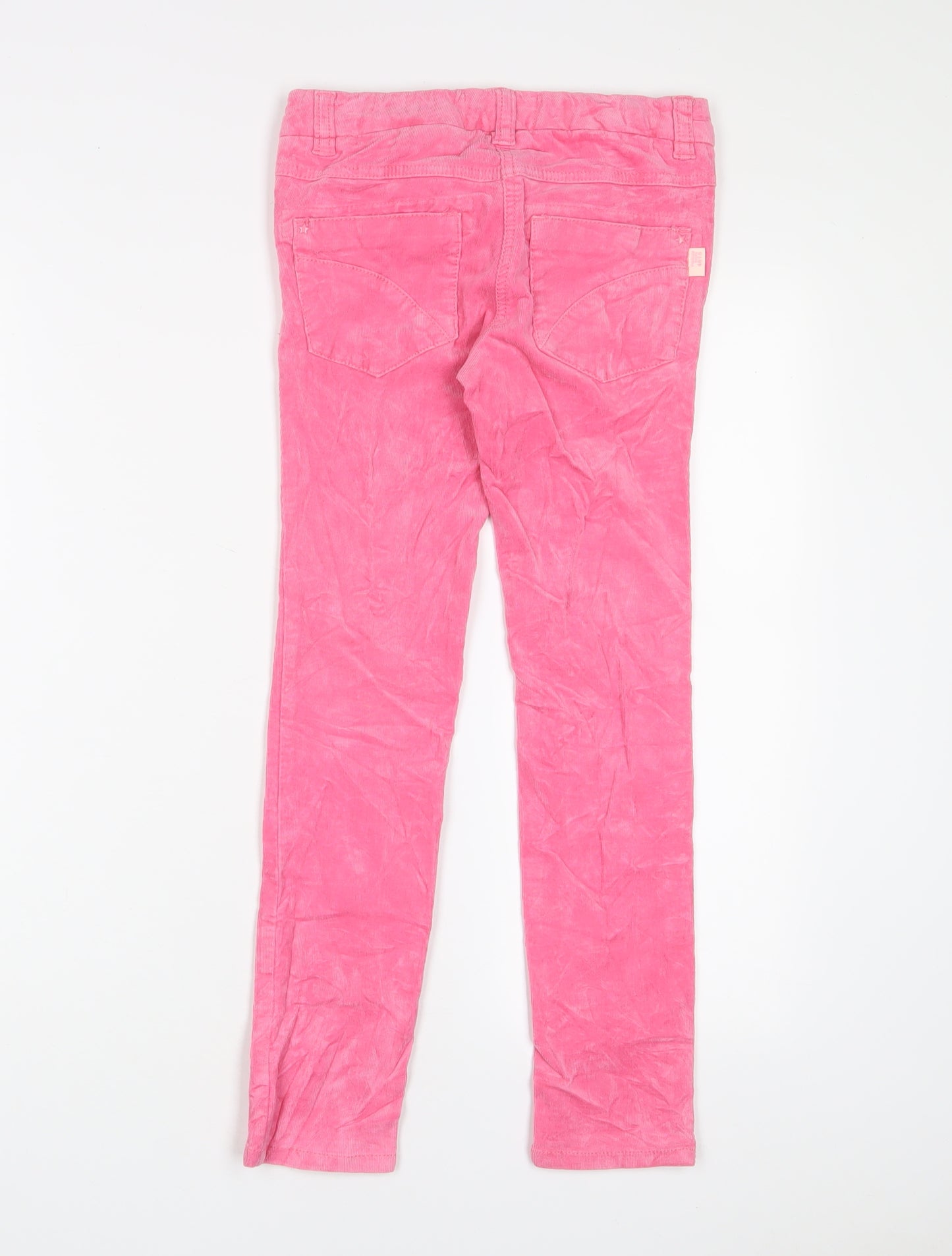 NEXT Girls Pink Cotton Capri Trousers Size 9 Years L24 in Regular Zip - Zip Pockets