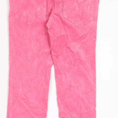 NEXT Girls Pink Cotton Capri Trousers Size 9 Years L24 in Regular Zip - Zip Pockets