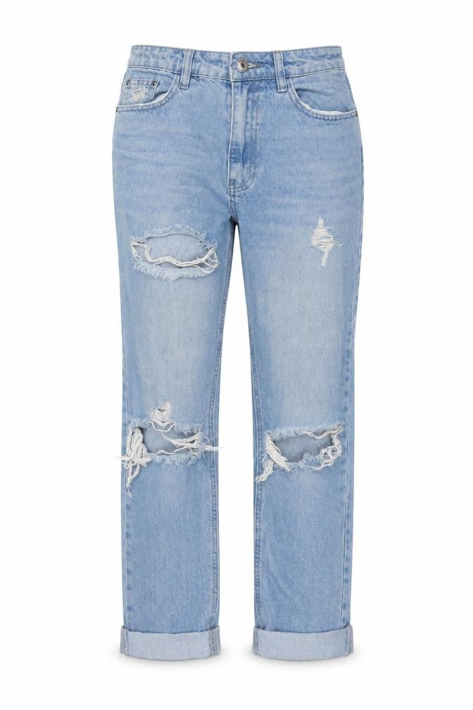 Missguided Womens Blue Cotton Straight Jeans Size 8 L27 in Regular Zip