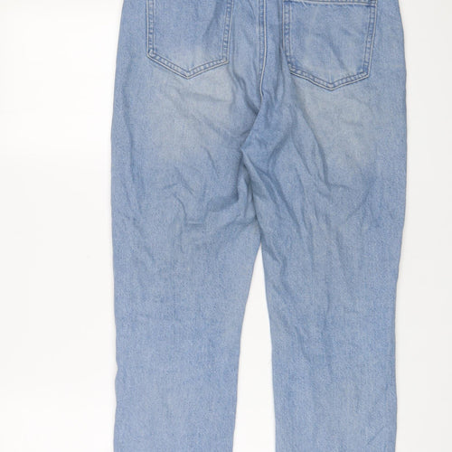Missguided Womens Blue Cotton Straight Jeans Size 8 L27 in Regular Zip