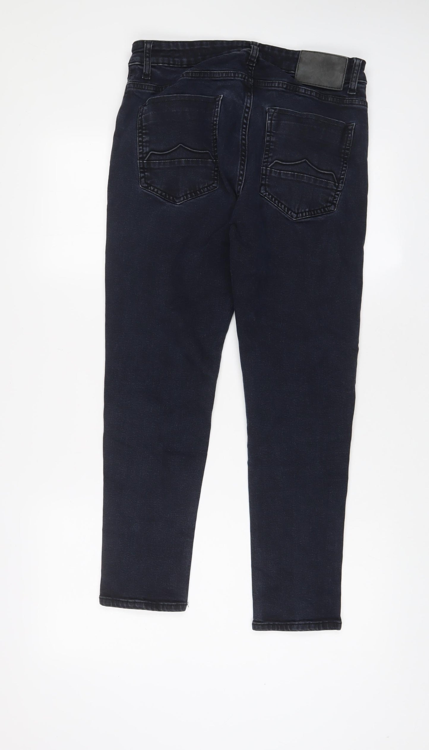 883 Police Mens Blue Cotton Straight Jeans Size 32 in L27 in Regular Zip - Short Leg, Pockets