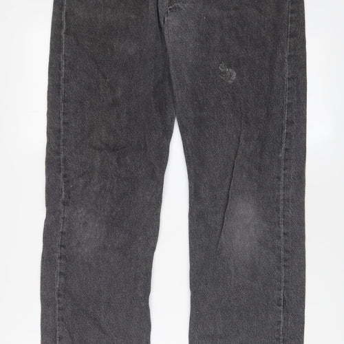 Levi's Mens Grey Cotton Straight Jeans Size 32 in L31 in Regular Button - Pockets