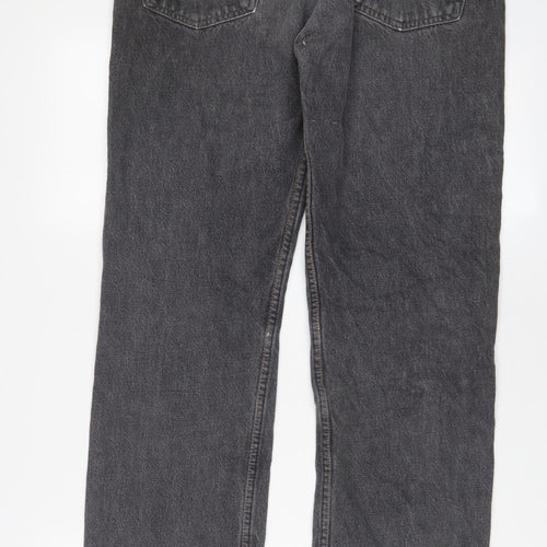 Levi's Mens Grey Cotton Straight Jeans Size 32 in L31 in Regular Button - Pockets