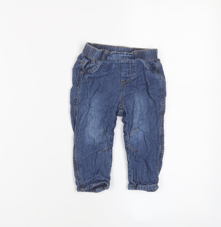 George Boys Blue Cotton Capri Jeans Size 6-9 Months Pullover